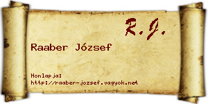 Raaber József névjegykártya