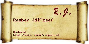 Raaber József névjegykártya